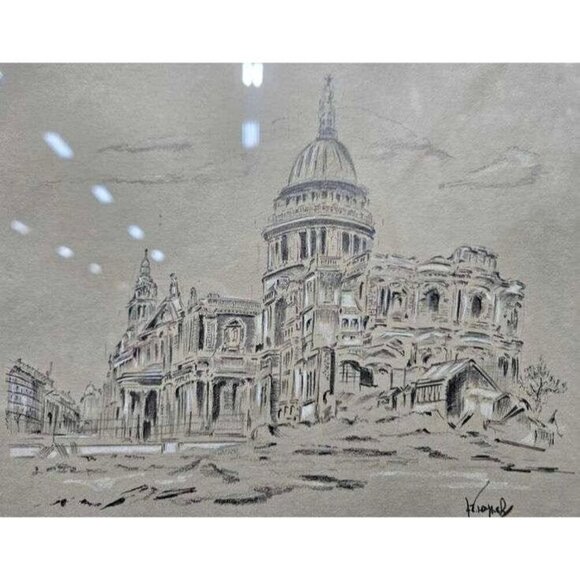 Original Hand-Drawn Pencil Sketch of St. Paul’s Cathedral – Classic Artwork - Picture 1 of 2
